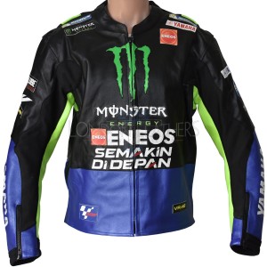 VR46 Yamaha Monster Energy MotoGP Replica Leather Biker Jacket VR46 Yamaha Monster Energy MotoGP Replica Leather Biker Jacket
